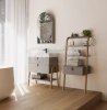 KROFAM - Szafka wysoka z witryną MOSS 35 cm, szaro zielony  MO 3526-65Z-W P/L